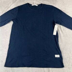 Kinetix Mens Navy blue Crew Neck long Sleeve Tee Casual Luxury size small